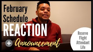 FEBRUARY SCHEDULE REACTION | Reserve Flight Attendant Life || FlyWithAGuy