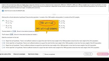 Hypothesis Test Two Independent Means with Raw Data using Statcrunch