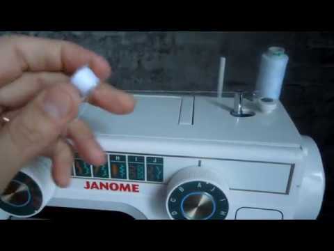 Как намотать нитку на шпульку швейной машины janome. Sew mashine Janome.