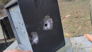 .50 Caliber Beowulf rifle on AR-15 platform Ve class B rate safe 1/2 inch thick steel door fifty cal