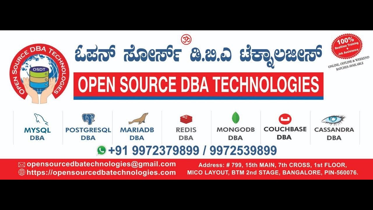 OPEN SOURCE DBA TECHNOLOGIES - Classroom Trainings Details in English