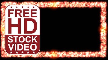 Free Stock Videos - abstract animated glowing orange sparkles frame on black background 2D animation