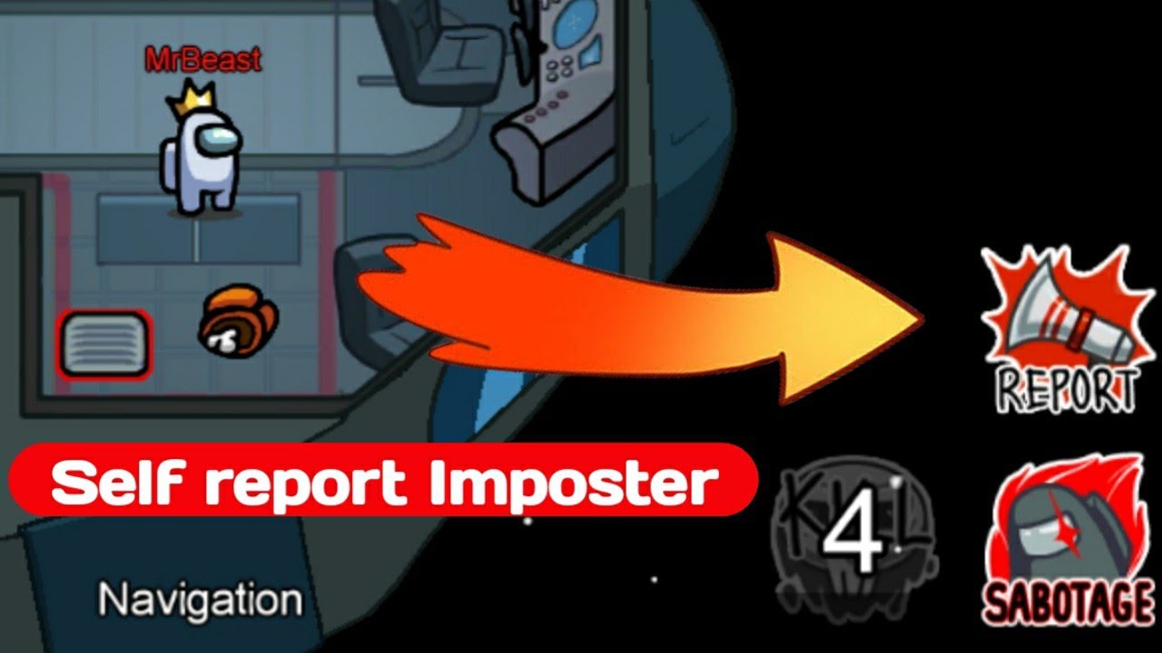 Among us but Imposter self report || Ending among us glitch.EXE 😩
