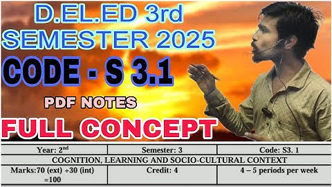 Deled 3rd sem S3.1 || Cognition, learning & socio-cultural context || types of learning || CTET CDP