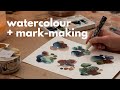 Watercolour doodling i relaxing pattern play 