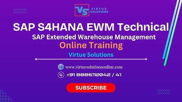 SAP S4HANA EWM Technical Training | Virtue Solutions | SAP EWM technical | EWM Technical Demo