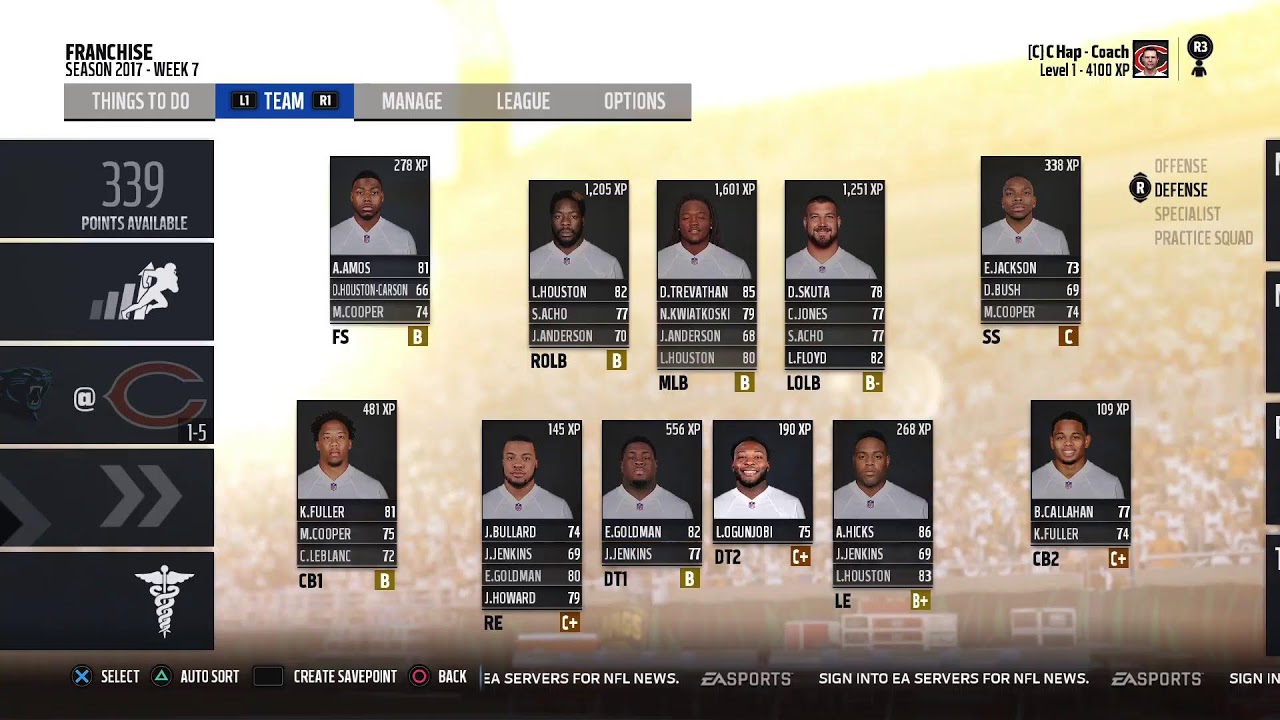 Madden NFL 18 Chicago Bears Rebuild Franchise S1W6