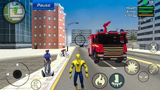 Spider Rope Hero Gangster Crime Simulator #66 - Fire Truck at Vegas City - Android Gameplay screenshot 5