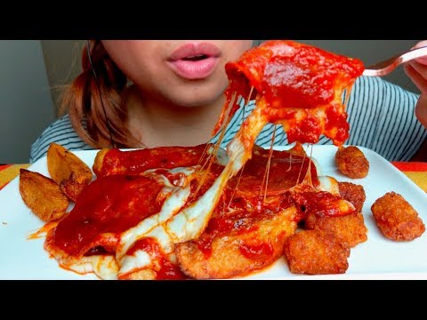 ASMR PEPPERONI PIZZA TATER TOTS 먹방 Crunchy Eating Sounds *No Talking* suellASMR