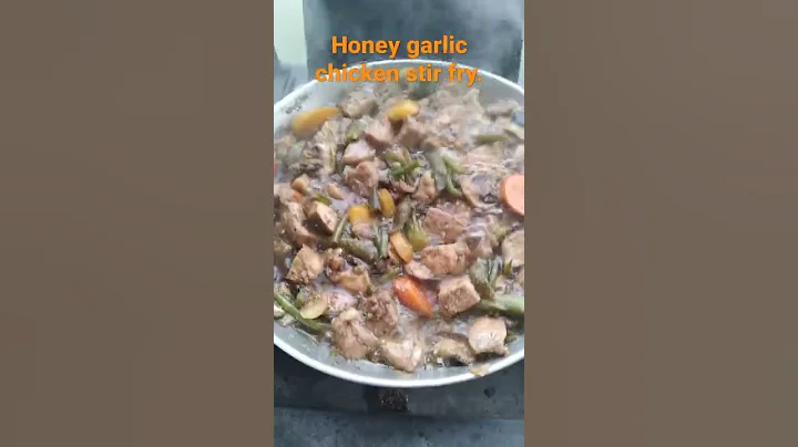 made honey garlic chicken stir fry over the BBQ fo...