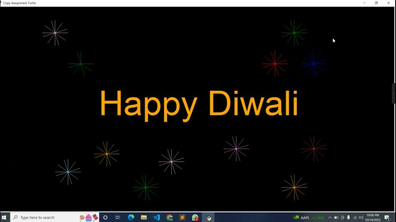 Happy Diwali Using Python | Draw Happy Diwali Using Python Tutorial # ...