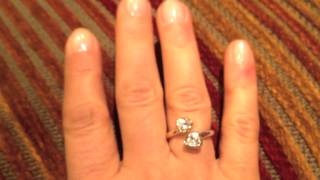 Two hearts 14k  two tone gold ring -8337TT