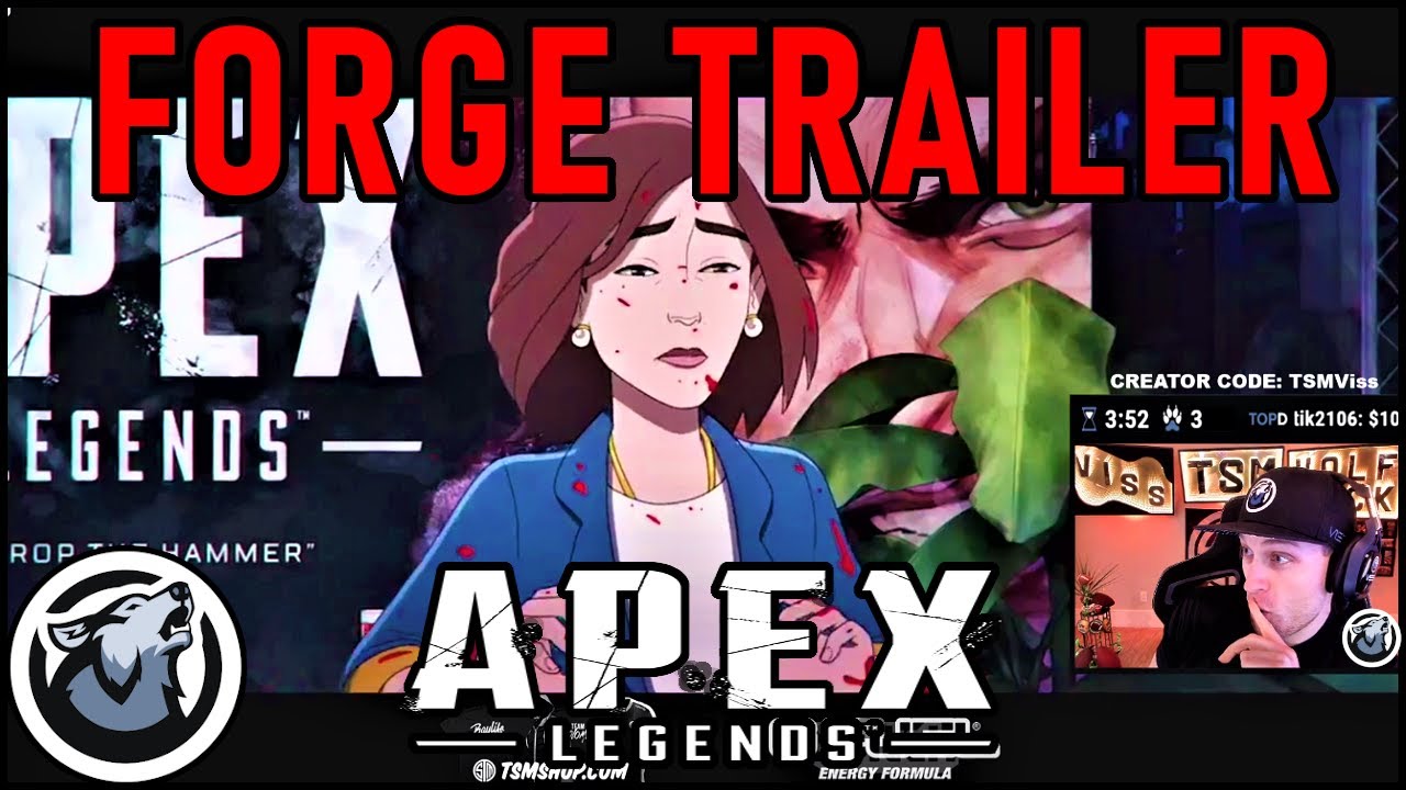 VISS "LIVE REACTION" WATCHING FORGE TRAILER AND THEN LOOTS FORGES DEATH BOX, APEX LEGENDS SEASON 3