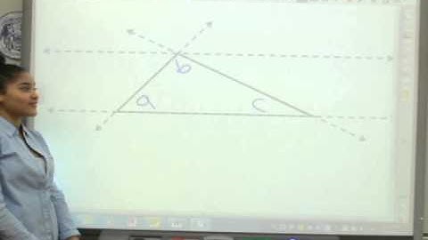 Sum of the interior angles of a triangle is 180 degrees using transversals - IM