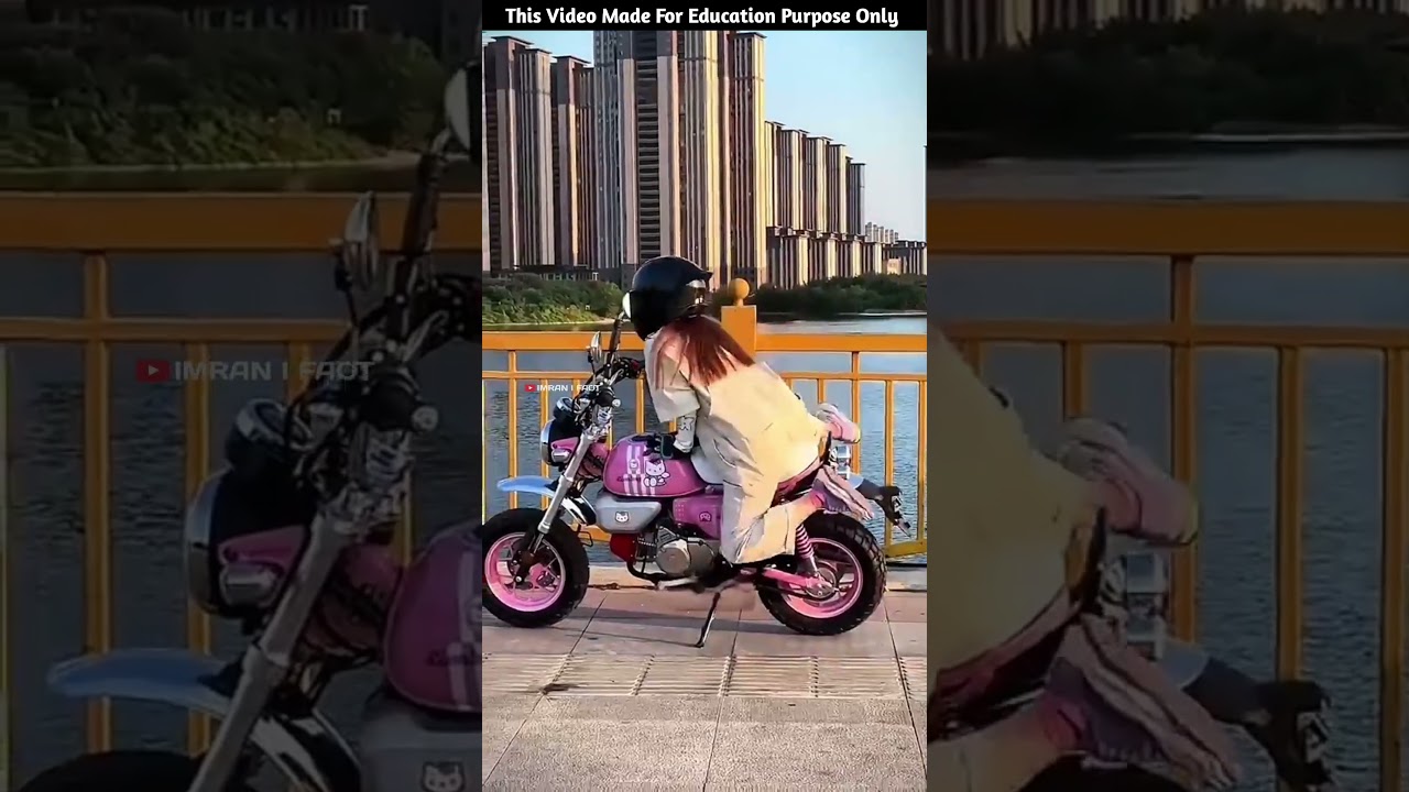 Girl Rides Old Scooter