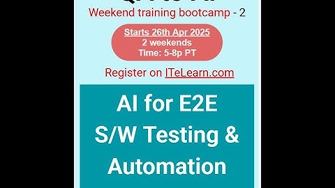 2nd Bootcamp QA to AI   Short intro video. End to end testing with AI.
