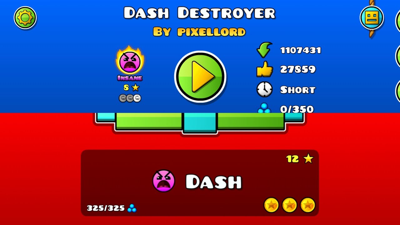 Dash Destroyer Vs. Dash (Level Comparison) (GDPS 2.2/Geometry Dash 2.2)