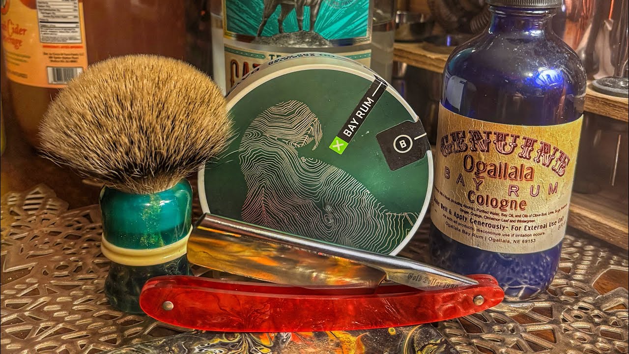 A Bay Rum Straight Razor Shave | Ogallala & Barrister & Mann - YouTube