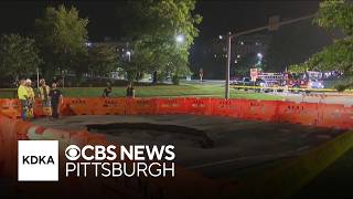 Large sinkhole near UPMC Passavant hospital disrupting morning commute
