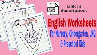 English Worksheets For Nursery ll English Worksheets for Kindergarten ll Letter V Worksheets