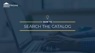 How to Search the Catalog
