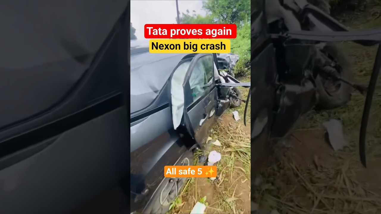 Tata Nexon crashed |Passengers WalkAway Safe 