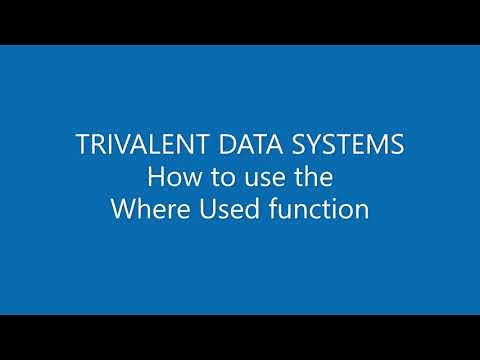 How-to: Use the WHERE USED function