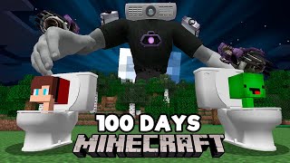 We Survived 100 Days of PROJECTOR MAN! JJ & Mikey SKIBIDI TOILET in Minecraft! - Maizen