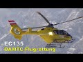 Ec135 amtc rescue helicopter landing hot refuel and takeoff at innsbruck airport oexez