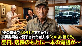 『そんな服装で“お任せ”ですか？』高級寿司店で卑下された老夫婦「この店、潰すか」──翌日、店長のもとに一本の電話が…