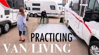 PRACTICING VAN LIVING IN MOTORHOME SHOP CARPARK / VLOG PRACTICING VAN LIVING IN MOTORHOME SHOP CARPARK / VLOG