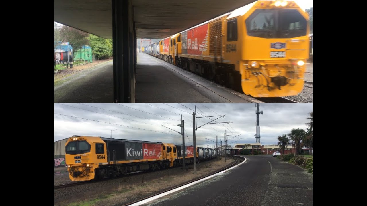 Kiwirail train 225. At speed down the trunk