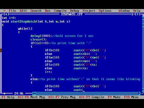 Simple stop watch without using graphics | C++