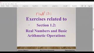 MATH1 Section1.2 IAU Exercises Revision Midterm