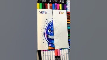 Drawing Wade Ripple 💦 from elemental as different elements #shorts #elemental