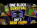 Minecraft One Block Survival Day 3 | Offline Mob Farm Build & Island Expansion! 🔥