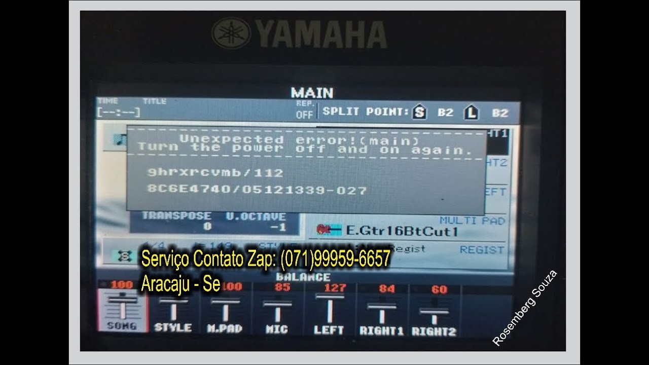 Teclado Yamaha Psr S910 Com Erro De Placa Mãe