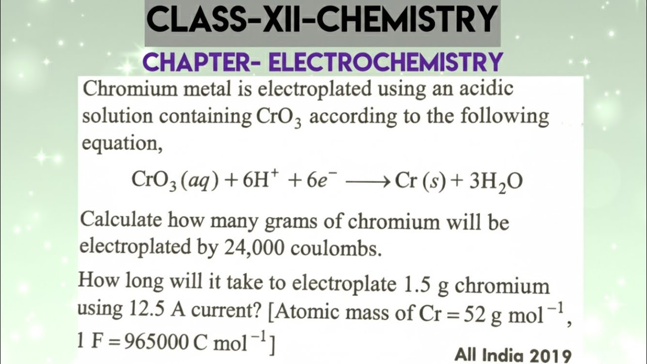 Chromium metal is electroplated using  acidic solution containing CrO3