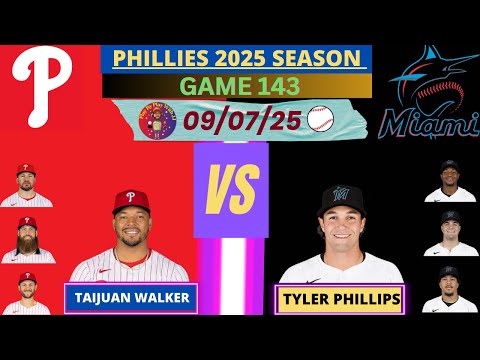 Philadelphia Phillies @ Miami Marlins LIVE PLAY-BY-PLAY (09-07-25) #phillies #marlins