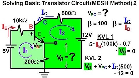 Electrical Engineering: Ch 3: Circuit Analysis (35 of 37) Solving Basic Transistor Circuit (MESH) 2*