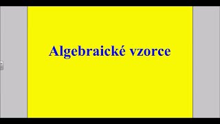 Algebraické vzorce