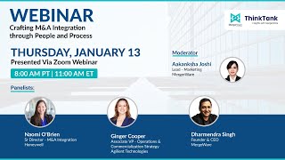 Exclusive webinar on "Crafting m&a integration through people & process"