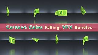 Cartoon Coins Falling VFX Bundles #dollars #usd #usdollar #falling dollars #money #cash