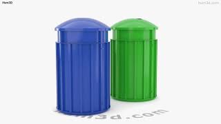 Recycling Trash Can NYC Style 3D model by 3DModels.org