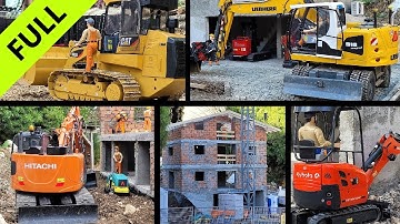Building block of flat, RC Excavator Kubota, Liebherr, Hitachi, CAT, Truck, crane, and more. FULL