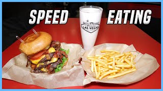 Quadruple Bacon Cheeseburger Speed Eating Challenge in Las Vegas!