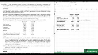 ACCA Performance Management (F5), December 2017, Q32 (Return on Investment and Residual Income)