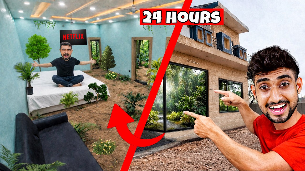 I Transformed My Studio Into a Jungle | Survived 24 Hours Inside - YouTube