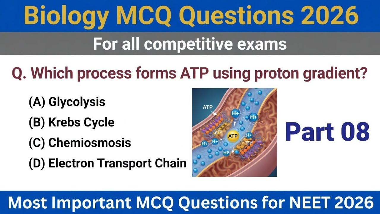 Biology MCQ 2026 | Biology MCQ for Competitive Exams | NEET 2026 | Part 09