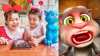 Mẹ Xí Muội thử cho mèo Tom ăn dưa hấu 🐱 Muội Vlog 🍉Mẹ Xí Muội Tập 185 💖 screenshot 2